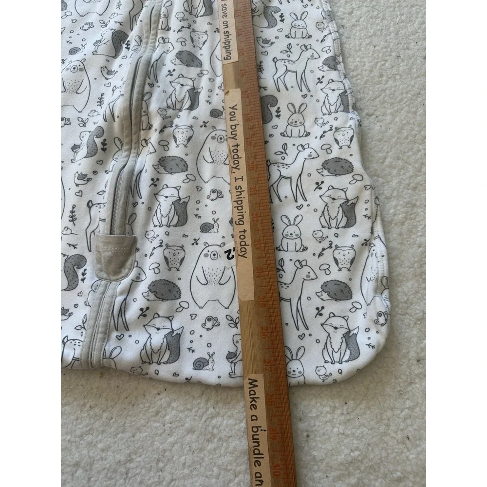 Mama Cheetah Wearable Blanket Size Medium 6-12 Months Gray Animal Print Organic